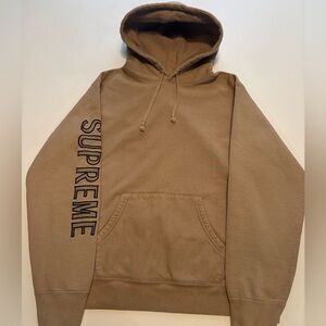 Supreme cream embroidered sleeve hit hoodie